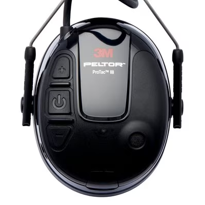 3M™ PELTOR™ ProTac™ III Cuffia Protettiva, 25 dB, nero, coppe sottili, con attacco per elmetto, MT13H220P3E