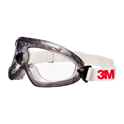 3M™ 2890SA Occhiali a mascherina di protezione, lente trasparente in acetato (AF), a tenuta di gas, banda elastica