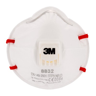 3M™ Particulate Respirator, FFP3, Valved, 8832
